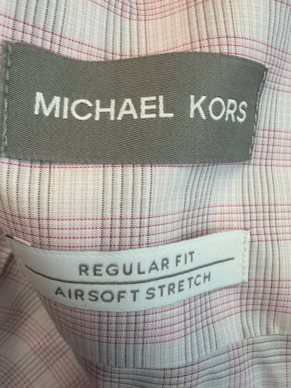 Michael Kors Pink Checked Dress Shirt - Picture 5 of 6